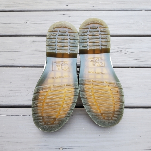 Dr Martens 2976 Yellow Stitch White Smooth Leather Elastic Slip-on Chelsea Boots - Picture 7 of 9